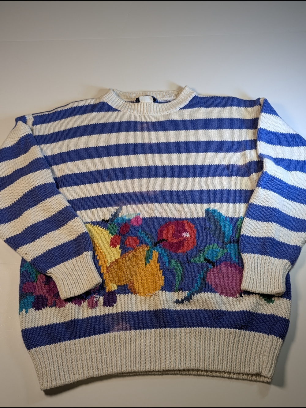 Vintage 80s 20 Ans Mariea Kim Fruit Knit Sweater